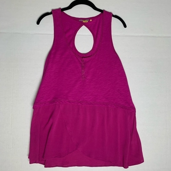 Anthropologie Little Yellow Button Tank Top Small - Picture 1 of 6